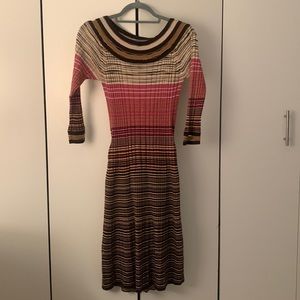 M Missoni multicolor 3/4 sleeve knit dress Sz 42